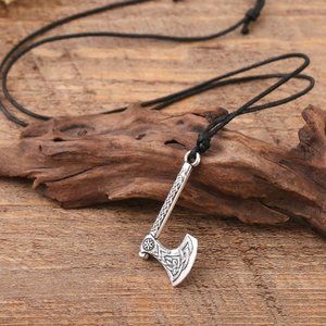 Norse Viking Bearded Axe Necklace